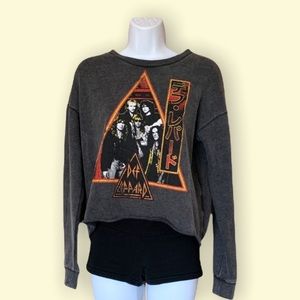 Junk Food Def Leppard Japan Crop Sweatshirt